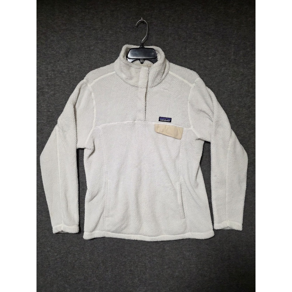 Patagonia Re Tool Snap T Polartec Fleece Pullover 25443 White Women Large Comfy